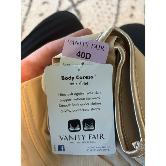 Vanity Fair NWT Womens Wirefree Lightly Padded Full Coverage Bra 40D Beige - Picture 7 of 7